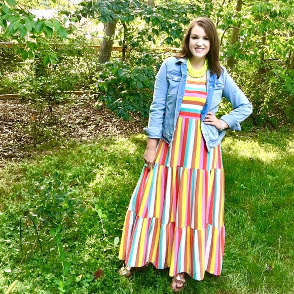 Jcrew Rainbow Maxi Dress - Picture 1 of 3
